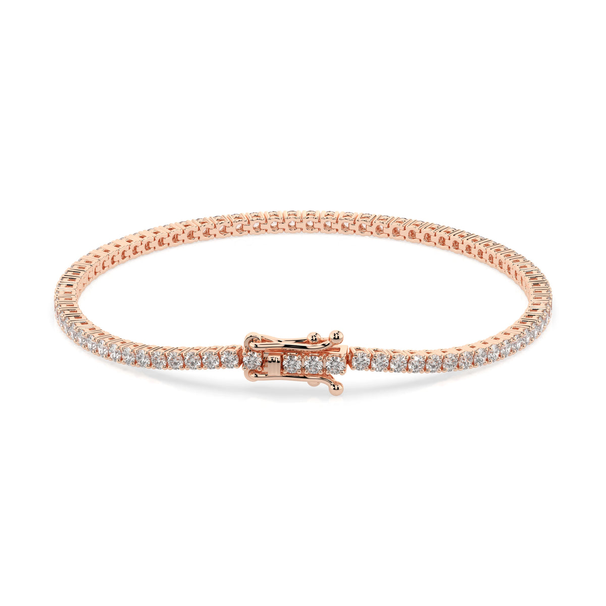 2 ct diamond tennis bracelet 2.31ct in solid gold, view 9, by Qutahia Jewelry