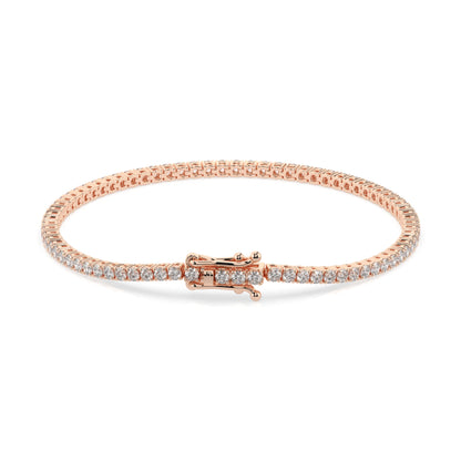 2 ct diamond tennis bracelet 2.31ct in solid gold, view 9, by Qutahia Jewelry