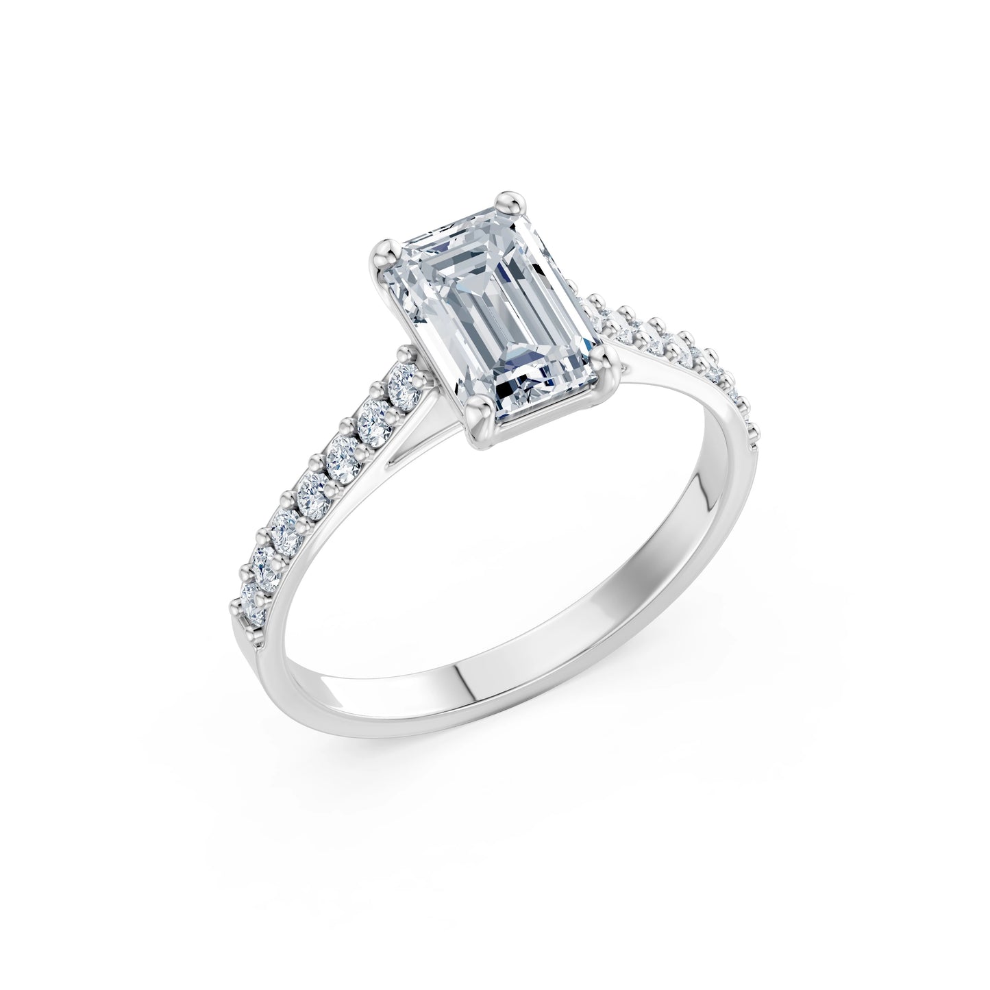 Emerald Lab Grown Diamond Slim Pave Eternity Ring 1.5ct by Qutahia Jewellery