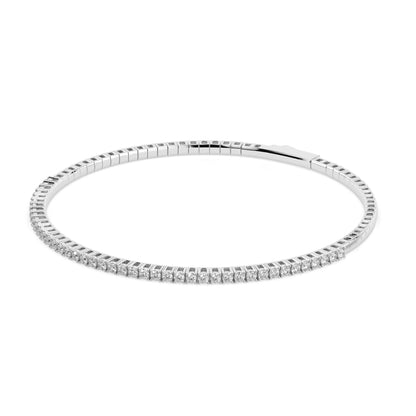 Natural diamond tennis bracelet 0.86ct in solid gold, view 2, by Qutahia Jewelry