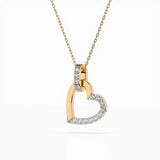 Delicate Diamond Necklace Round 0.18ct by Qutahia Jewellery