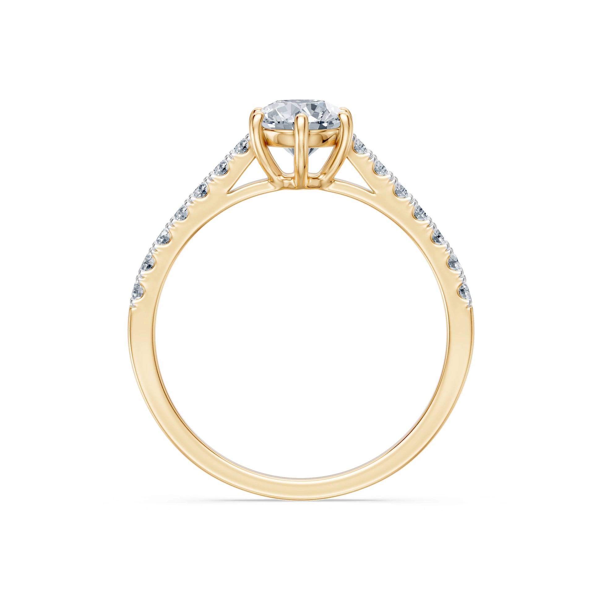 Round Brilliant Diamond Pave Eternity Ring 0.7ct by Qutahia Jewellery