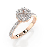 Illusion Diamond Ring Round 0.15ct by Qutahia Jewellery