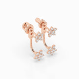 Illusion Diamond Earrings Round 0.25ct by Qutahia Jewellery