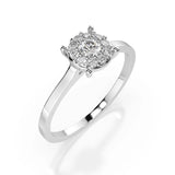 Solitaire Eternity Diamond Ring Round 0.06ct by Qutahia Jewellery