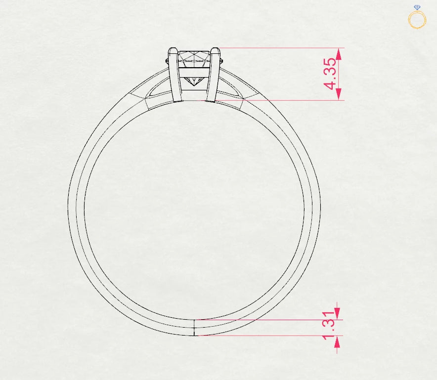Solitaire Ring (Round), 0.4 ct — 101-10012/1(4.7)