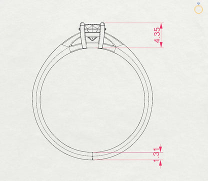 Solitaire Ring (Round), 0.4 ct — 101-10012/1(4.7)