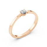 Solitaire Diamond Ring Round 0.2ct by Qutahia Jewellery