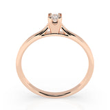 Solitaire Diamond Ring Round 0.06ct by Qutahia Jewellery
