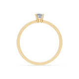 Solitaire Diamond Ring Princess 0.17ct by Qutahia Jewellery