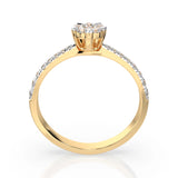 Illusion Diamond Ring Round 0.03ct by Qutahia Jewellery