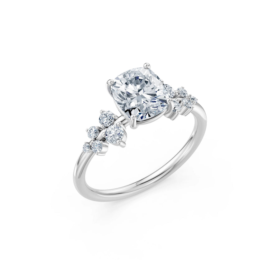 Cushion Lab Grown Diamond Classic Pave Eternity Ring 2.0ct by Qutahia Jewellery