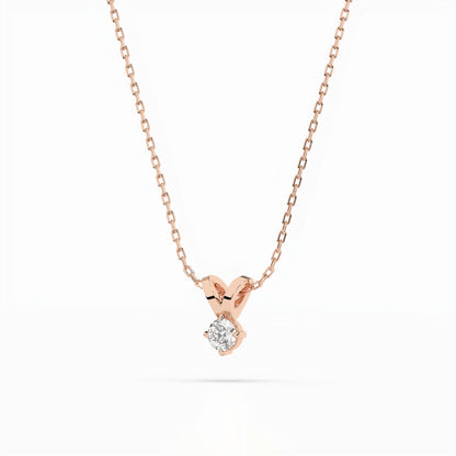 Solitaire Necklace (Round), 0.2 ct — 104-10037(3.7)