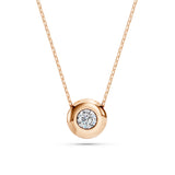 Diamond Pendant Necklace Round 0.15ct by Qutahia Jewellery