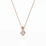Diamond Pendant Necklace Round 0.1ct by Qutahia Jewellery