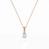 Diamond Pendant Necklace Pear 0.3ct by Qutahia Jewellery