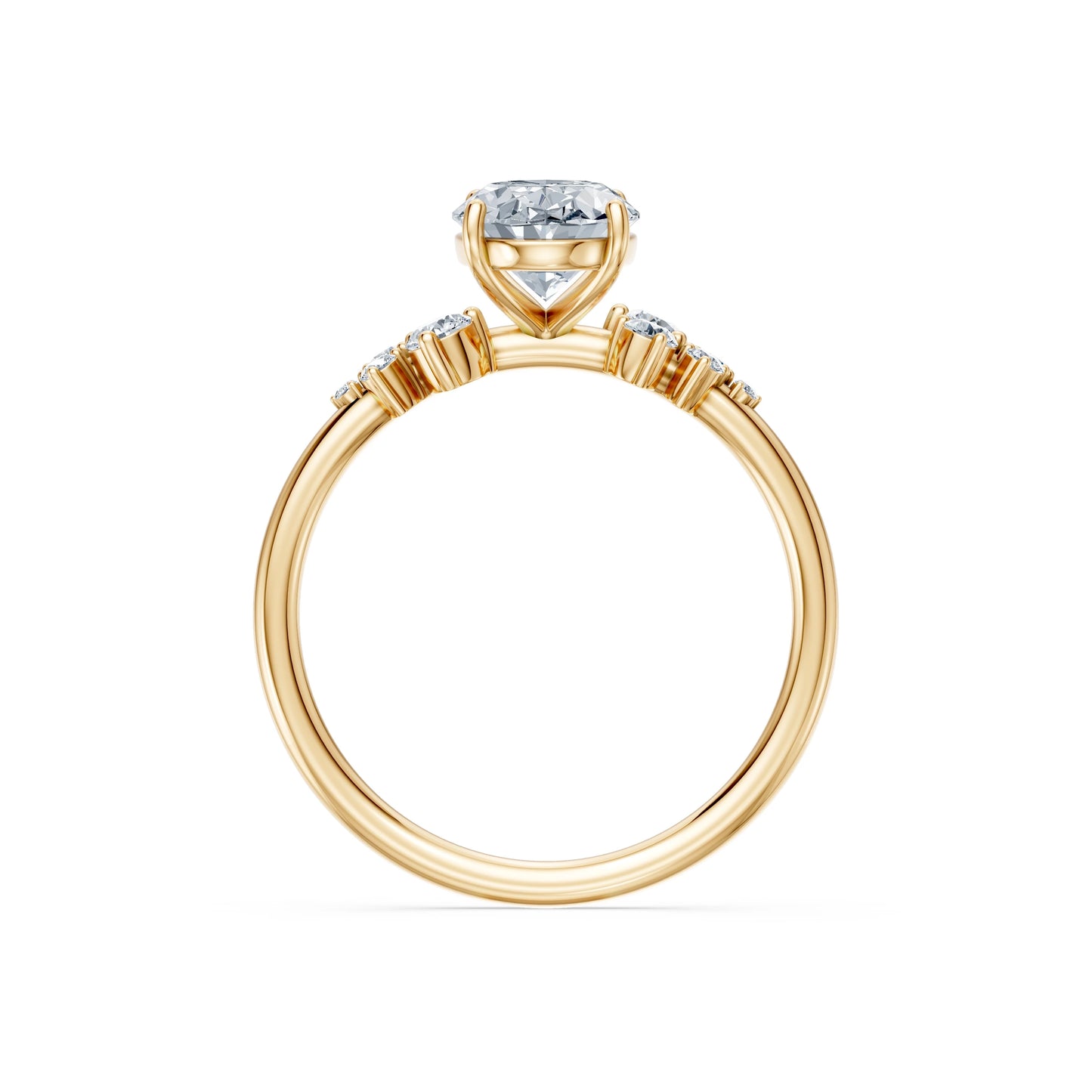 Oval Lab Grown Diamond Classic Pave Eternity Ring 1.5ct by Qutahia Jewellery
