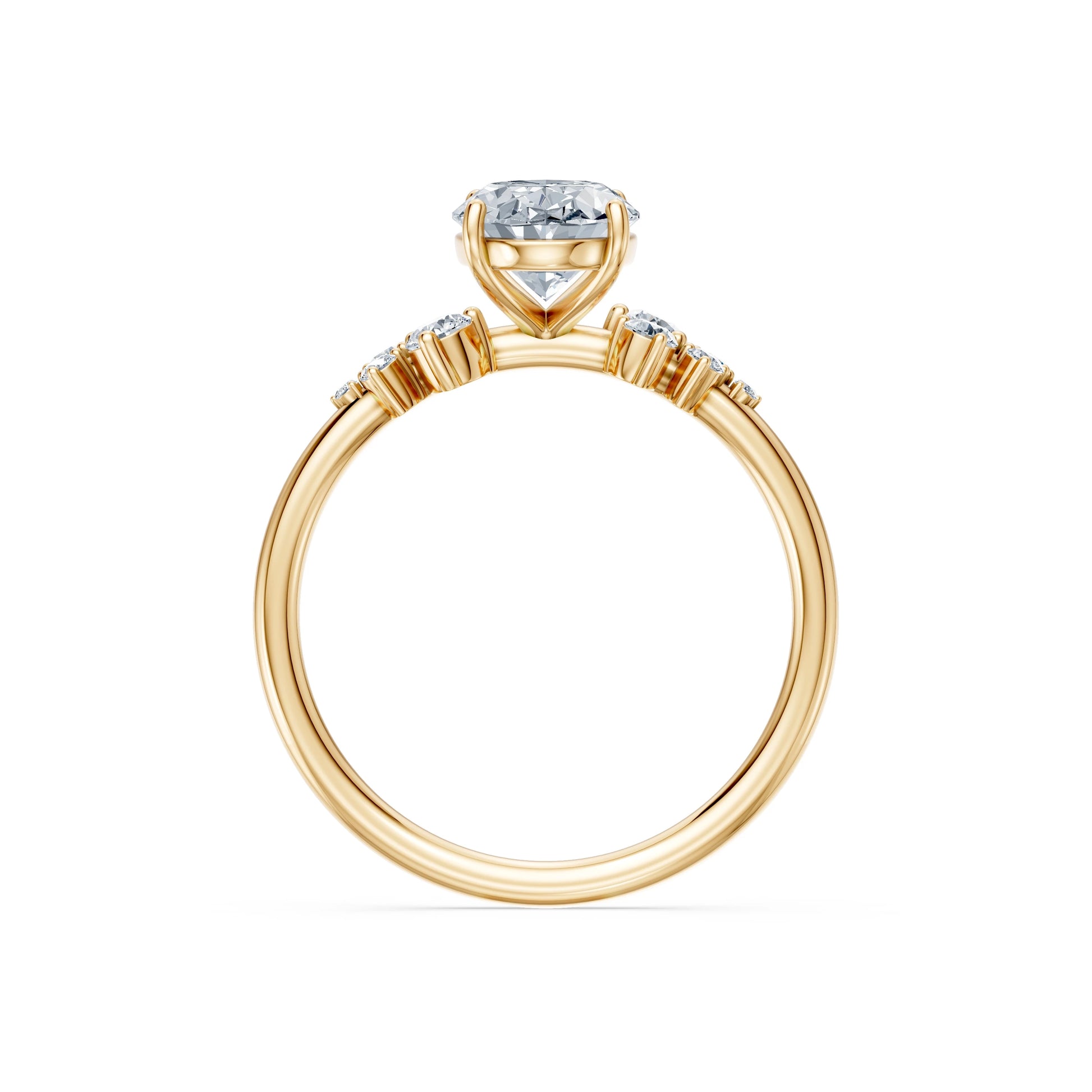 Oval Lab Grown Diamond Classic Pave Eternity Ring 1.5ct by Qutahia Jewellery