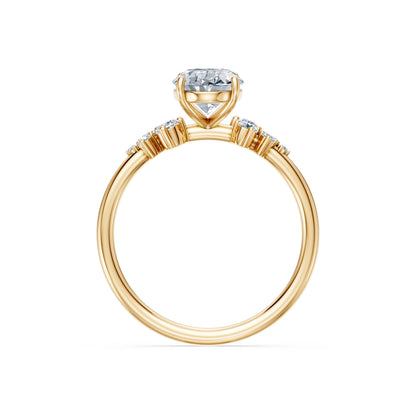 Oval Lab Grown Diamond Classic Pave Eternity Ring 1.5ct by Qutahia Jewellery