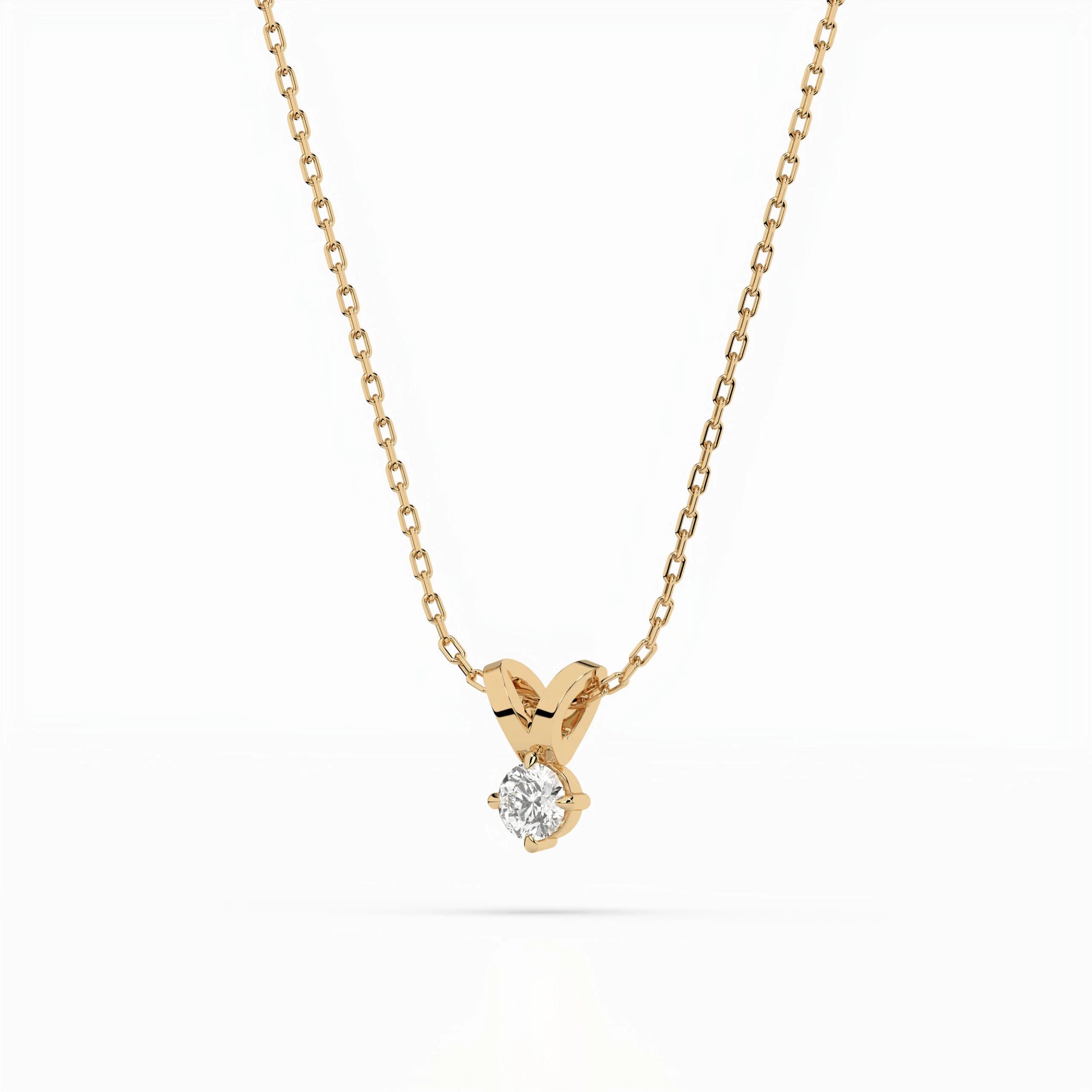 Solitaire Necklace (Round), 0.2 ct — 104-10037(3.7)