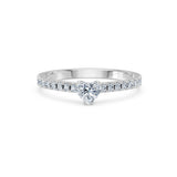 Solitaire Eternity Diamond Ring Heart 0.3ct by Qutahia Jewellery