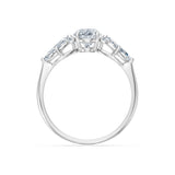 Oval Lab Grown Diamond Side Stone Eternity Ring 1.0ct by Qutahia Jewellery