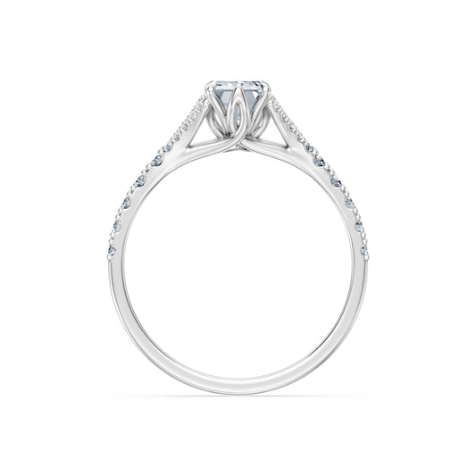 Emerald Lab Grown Diamond Micro Pave Eternity Ring 1.0ct by Qutahia Jewellery