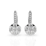 Illusion Diamond Earrings Round 0.3ct by Qutahia Jewellery