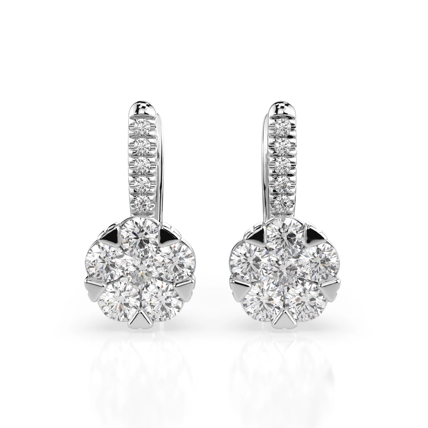 Illusion Earring (Round), 0.3 ct — 102-10015/4(3.4)