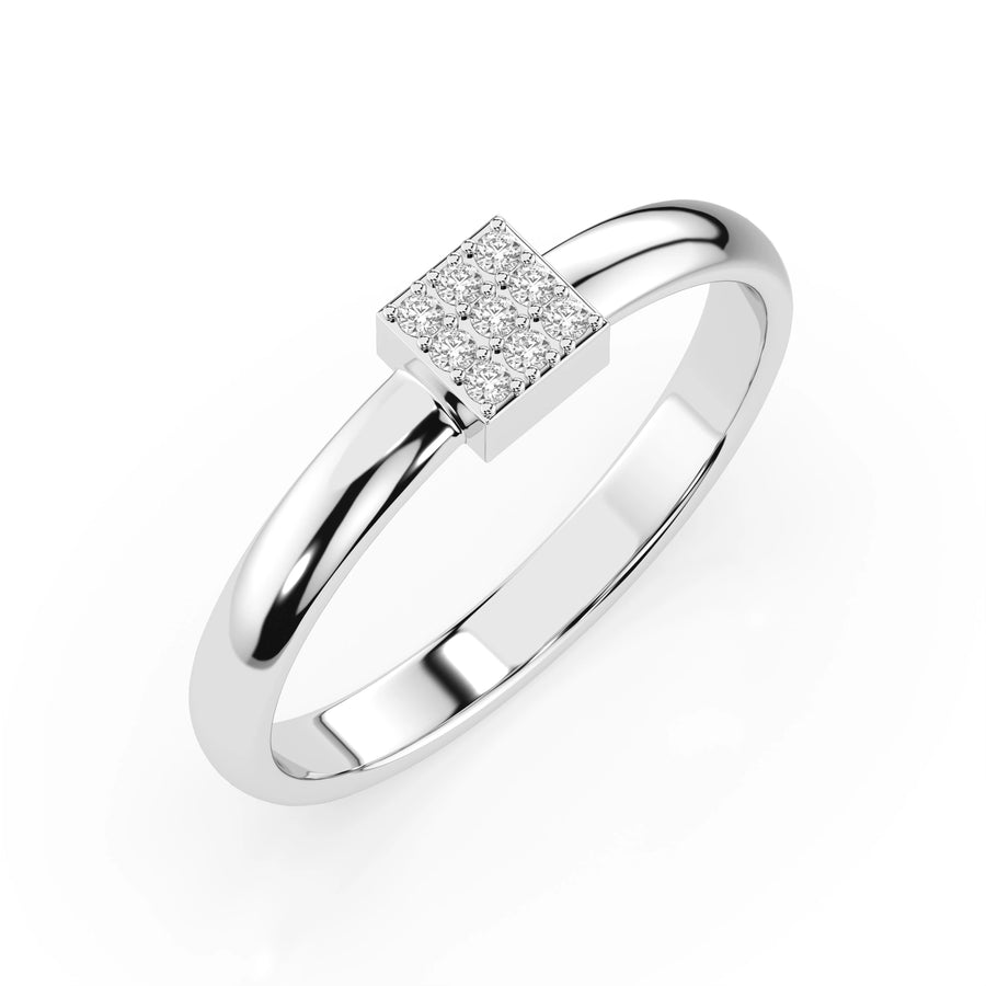 Illusion Diamond Ring Round 0.05ct by Qutahia Jewellery