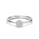 Illusion Diamond Ring Round 0.06ct by Qutahia Jewellery