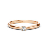Solitaire Diamond Ring Round 0.06ct by Qutahia Jewellery