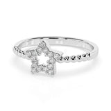 Minimalist Diamond Ring Round 0.09ct by Qutahia Jewellery