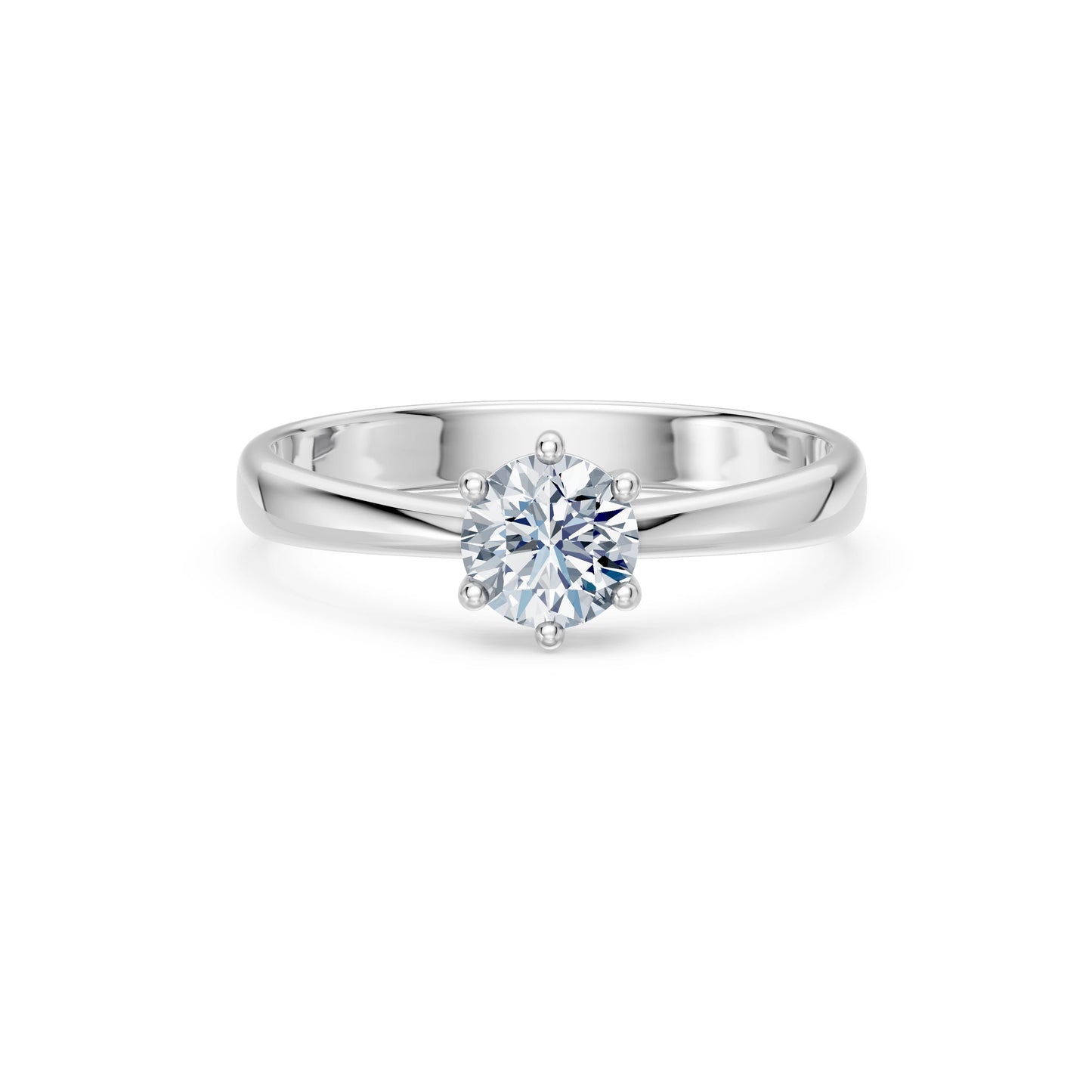 Round Brilliant Diamond Solitaire Engagement Ring 0.7ct by Qutahia Jewellery