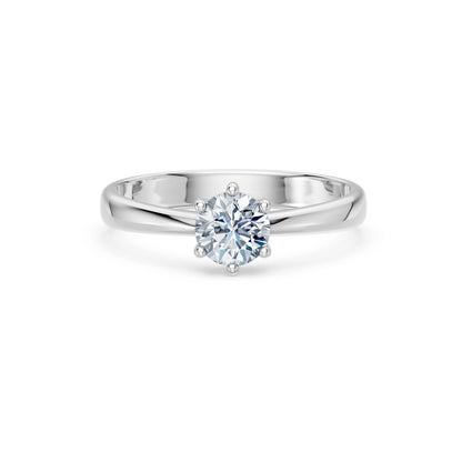 Round Brilliant Diamond Solitaire Engagement Ring 0.7ct by Qutahia Jewellery