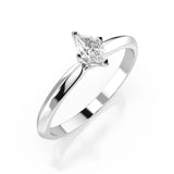 Solitaire Diamond Ring Marquise 0.1ct by Qutahia Jewellery