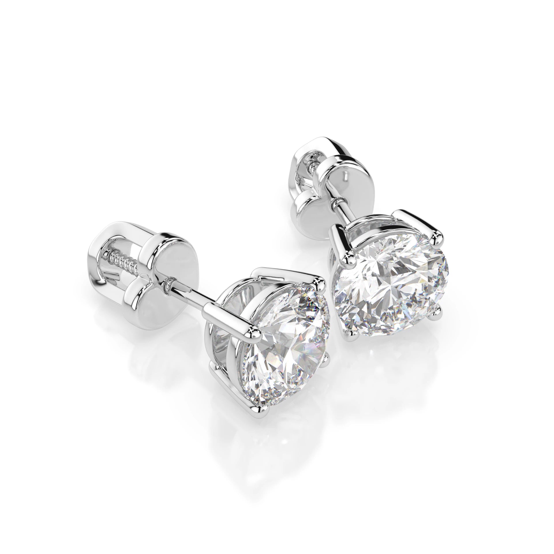 Solitaire Butterfly Earring (Round), 1.4 ct — 102-10012/1(5.7)