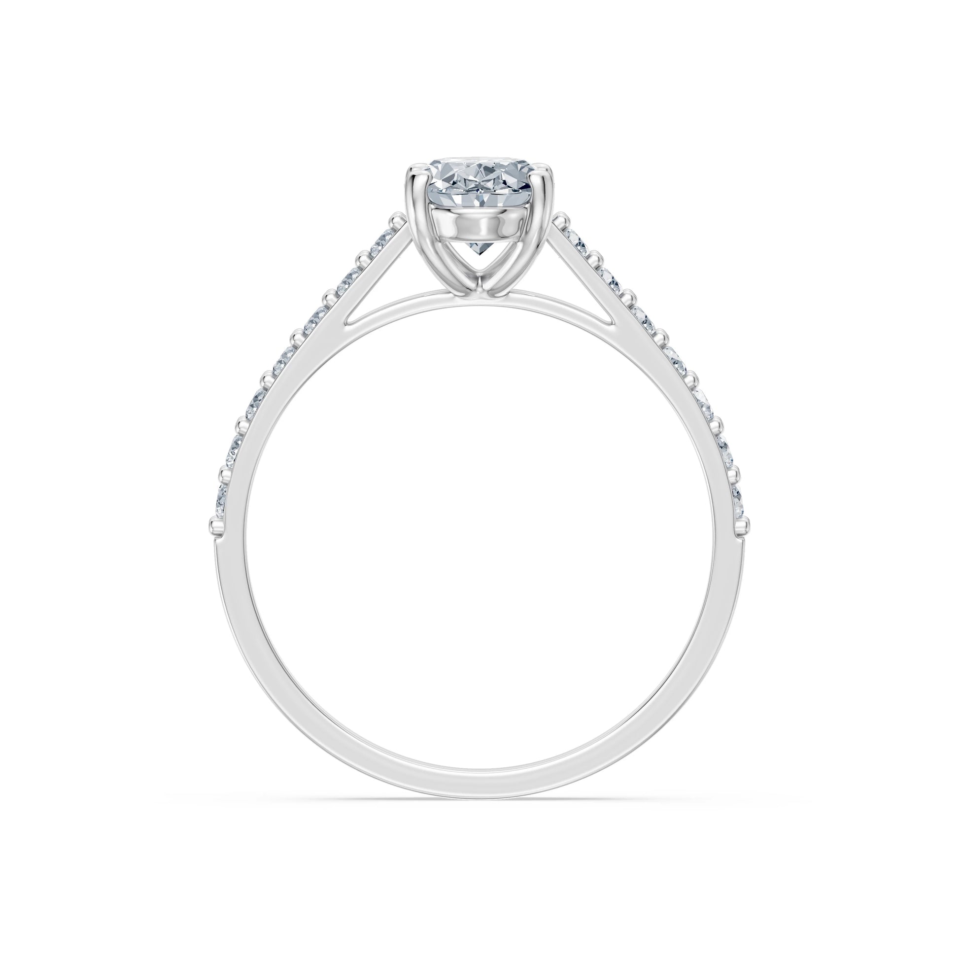 Oval Lab Grown Diamond Slim Pave Eternity Ring 1.0ct by Qutahia Jewellery