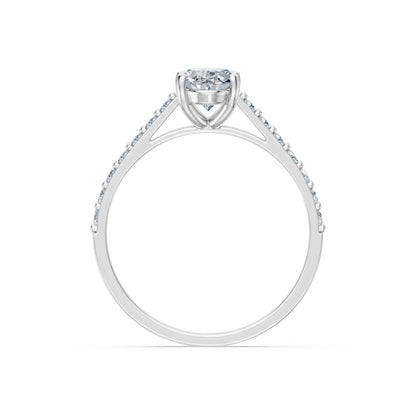 Oval Lab Grown Diamond Slim Pave Eternity Ring 1.0ct by Qutahia Jewellery
