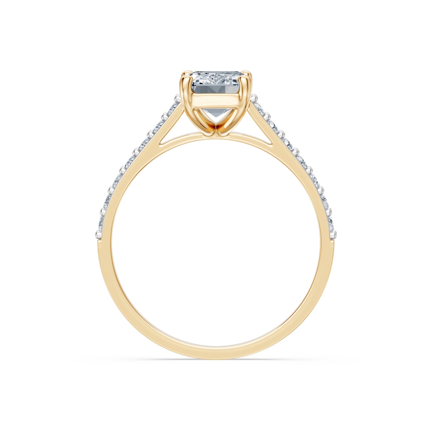 Emerald Lab Grown Diamond Slim Pave Eternity Ring 1.5ct by Qutahia Jewellery