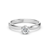 Solitaire Diamond Ring Round 0.4ct by Qutahia Jewellery