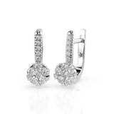 Illusion Diamond Earrings Round 0.12ct by Qutahia Jewellery