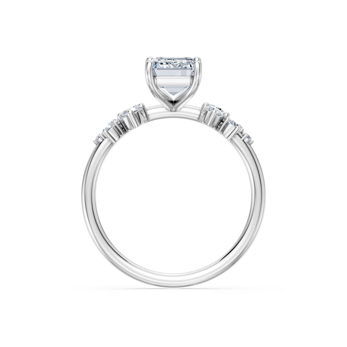 Emerald Lab Grown Diamond Classic Pave Eternity Ring 2.0ct by Qutahia Jewellery
