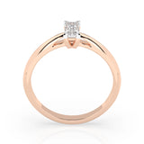 Solitaire Diamond Ring Baguette 0.3ct by Qutahia Jewellery