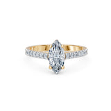 Marquise Lab Grown Diamond Slim Pave Eternity Ring 1.0ct by Qutahia Jewellery