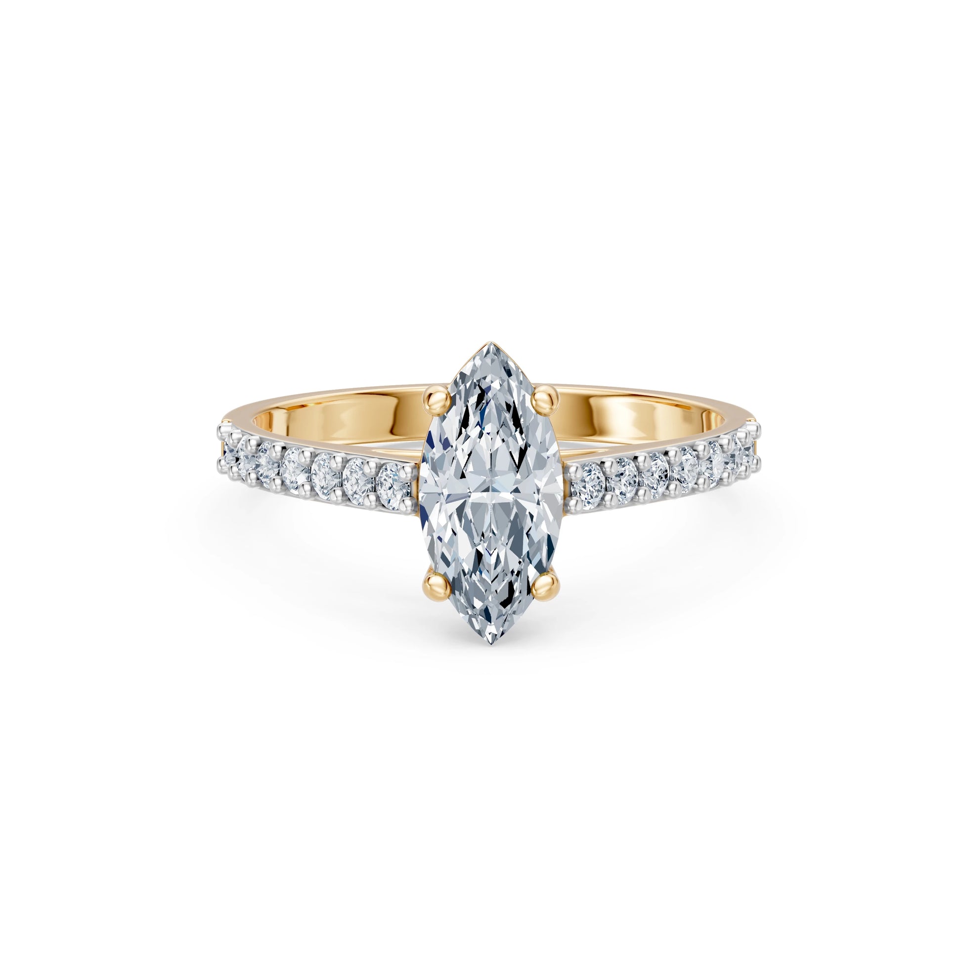 Marquise Lab Grown Diamond Slim Pave Eternity Ring 1.0ct by Qutahia Jewellery
