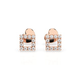 Small Diamond Earrings Round 0.14ct by Qutahia Jewellery