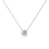 Round Brilliant Diamond Fine Solitaire Necklace 0.7ct by Qutahia Jewellery