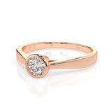 Solitaire Diamond Ring Round 0.2ct by Qutahia Jewellery