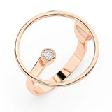 Minimalist Diamond Ring Round 0.03ct by Qutahia Jewellery